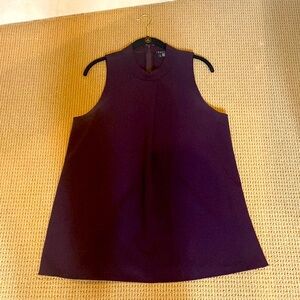 THEORY Sleeveless turtleneck swing top. Wool/Crepe.